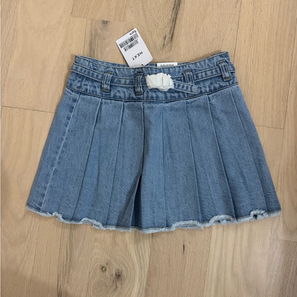 Next Direct Blue Denim Pleated Skirt Size 5 Years